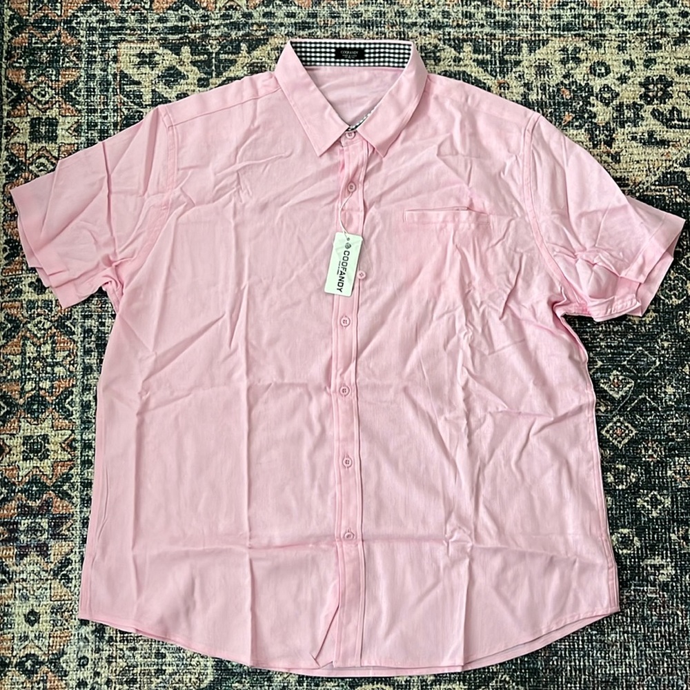 Men’s XL pink Linen like shirt